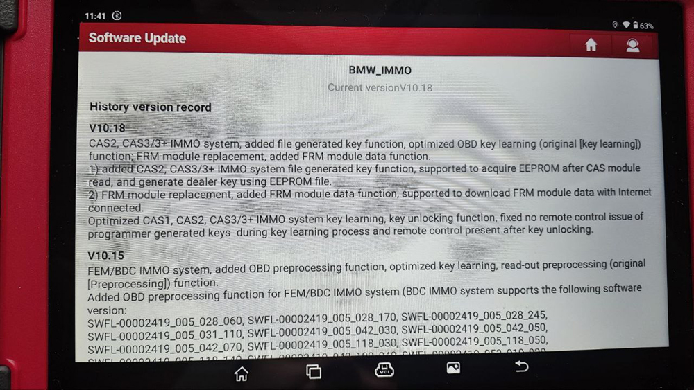 Launch X431 BMW IMMO Software Update