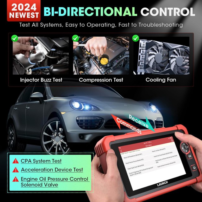 2024 LAUNCH X431 CRP919X OBD2 Scanner Bi-Directional Scan Tool All System Diagnostic Tool, ECU Coding, CAN FD/ DoIP, FCA Autoauth, 31+ Services