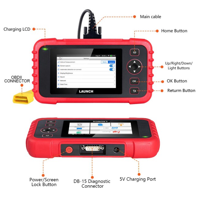 Launch CRP123X Elite OBD2 Scanner ABS/ SRS/ Engine/ Transmission Automotive Tools, Check Engine Code Reader with Carry Bag, Battery Test, AutoVIN