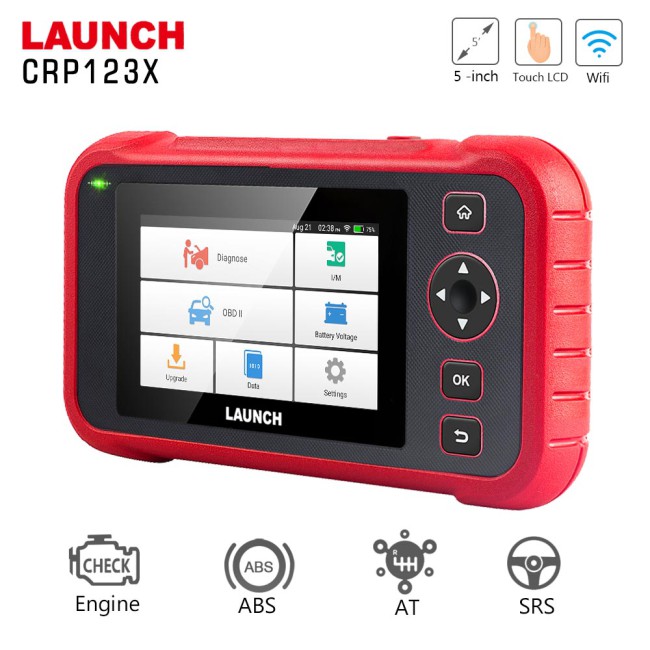 Launch CRP123X Elite OBD2 Scanner ABS/ SRS/ Engine/ Transmission Automotive Tools, Check Engine Code Reader with Carry Bag, Battery Test, AutoVIN