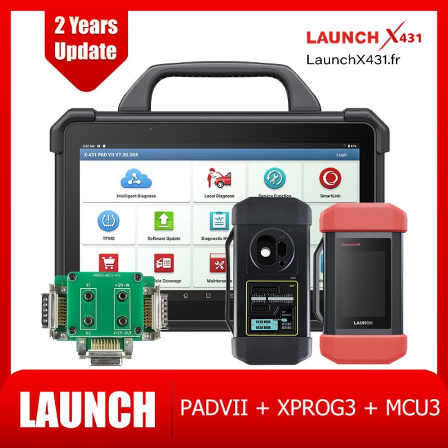 Launch X431 PAD VII Elite 2024 Top Scanner With XPROG3 IMMO Key Programmer and X-431 MCU3 Adapter