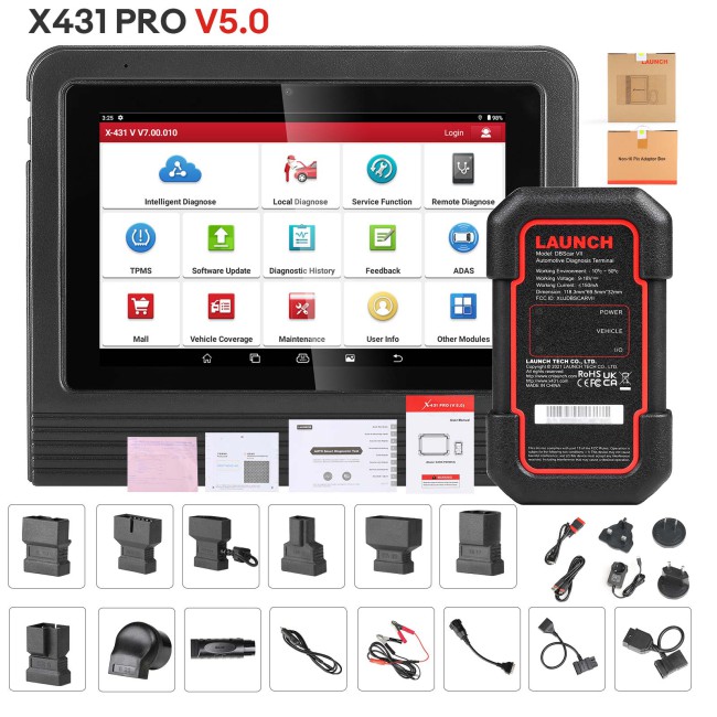 2024 Launch X431 V (V5.0) Bidirectional Scanner Full System Diagnostic Tool With DBSCAR VII Support CAN FD & DOIP, 37+ Service, VAG Guide