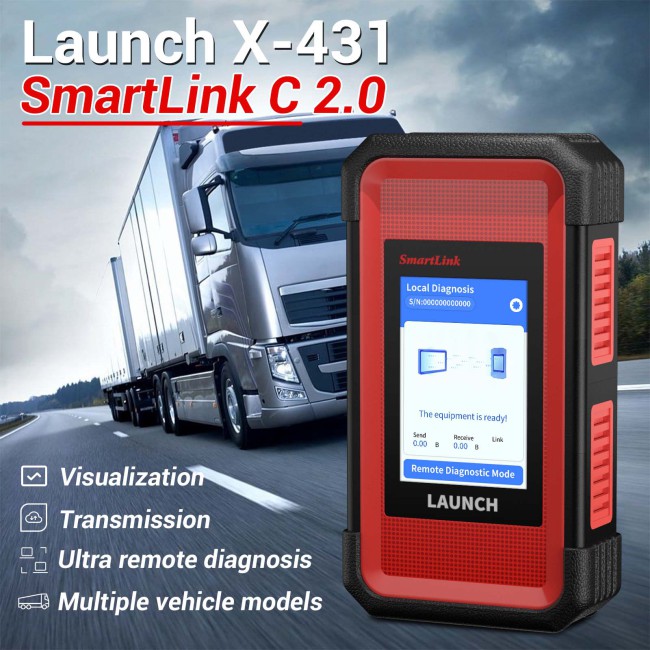 LAUNCH X431 PRO3S+ Scanner and SmartLink C 2.0 HD Module for Car and Truck with Bidirectional, Topology Map, ECU Coding, CANFD &DOIP, 41+Service