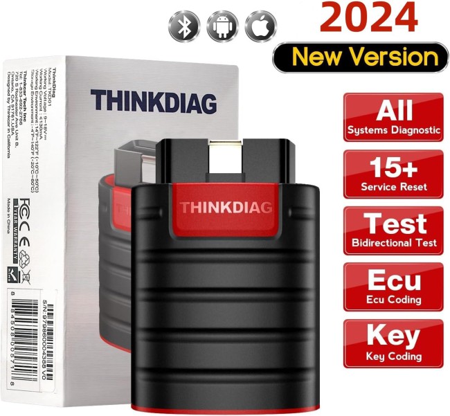 THINKCAR Thinkdiag OBD2 Scanner Bluetooth All System Diagnostic Tool With ECU Coding,16+ Service, All Software 1 Year Free for iPhone & Android