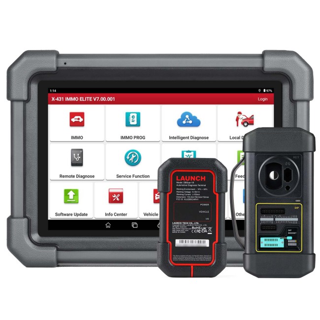 2024 LAUNCH X431 IMMO ELITE Key Programming Tool with X-PROG3 Key Programmer, All System Diagnostic, Bi-directional Control, CANFD DOIP, 39+ Services