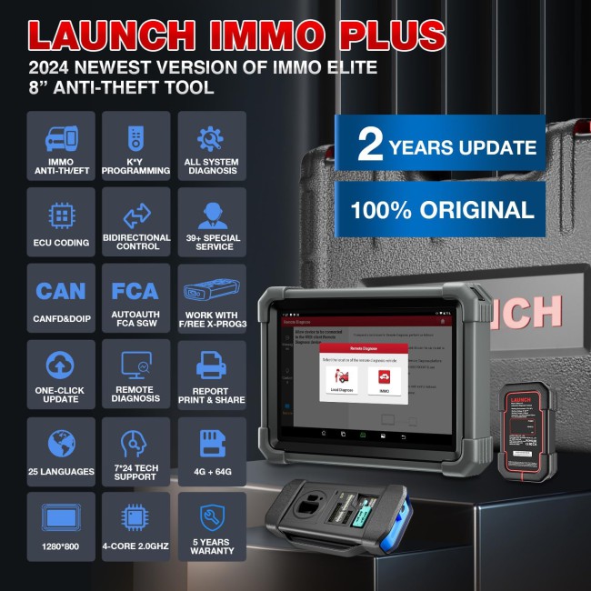 LAUNCH X431 IMMO Plus Key Programmer With X-PROG3, MCU3 Immobilizer Adapter and Simulate Key