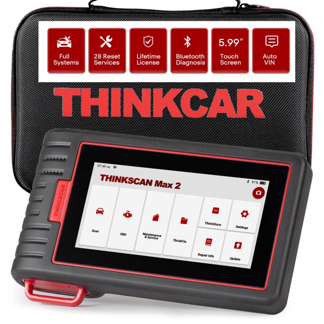 THINKCAR ThinkScan Max 2 OBD2 Scanner Wireless Diagnostic Scan Tool with CAN FD, All System Diagnosis, 28+ Resets, FCA AutoAuth, Lifetime Free Update