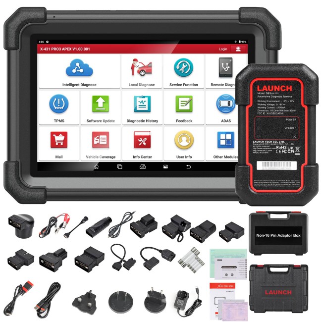 LAUNCH X431 PRO3 APEX Scanner Car Diagnostic Tool,ECU Coding,Topology Map,CAN FD & DoIP,37+ Services,Guide Functions,FCA & SGW, HD Trucks Scan