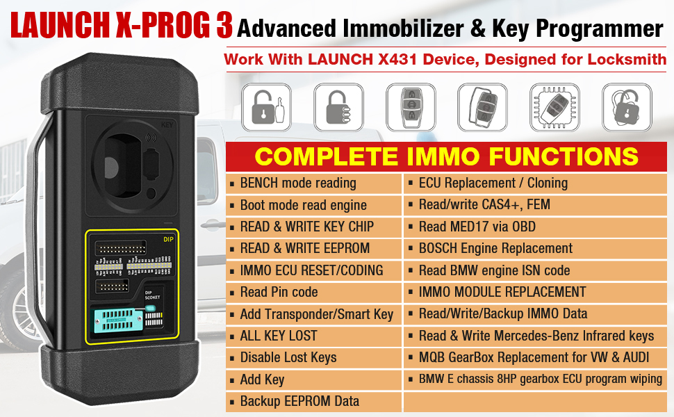 Launch X-PROG3 Immobilizer & Key Programmer