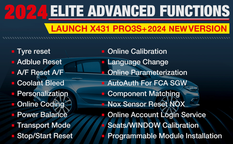 Launch X431 PRO3S+ Scanner 2024 ELITE ADVANCED FUNCTIONS 