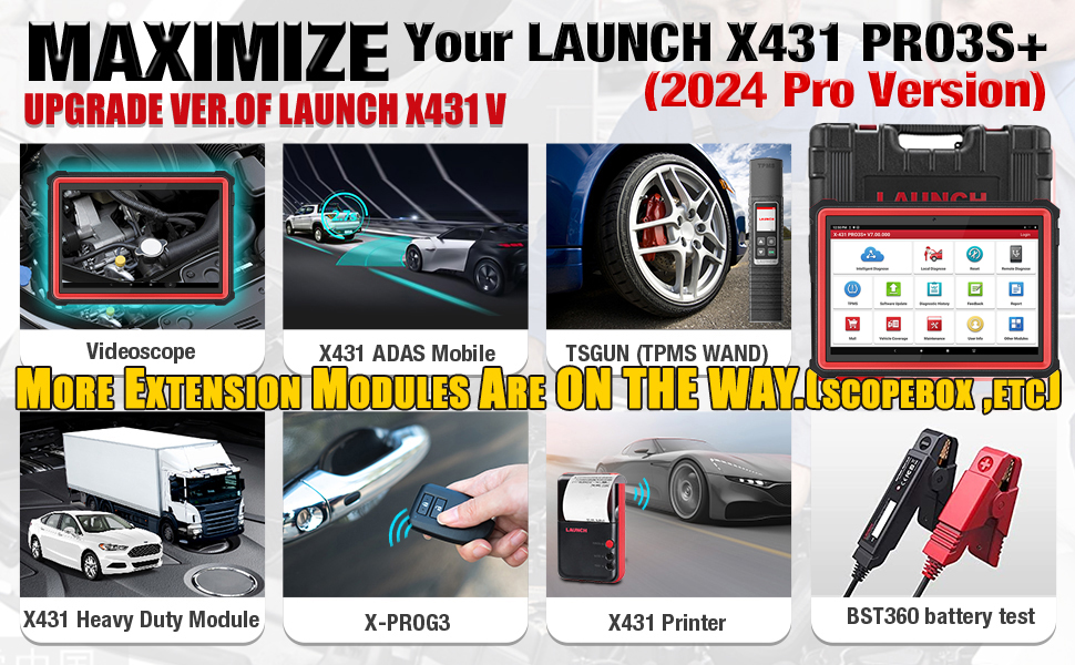 Launch X431 PRO3S+ Scanner SUPPORT EXTENSION MODULES