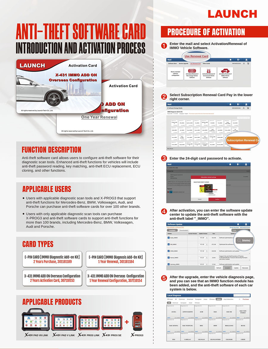 Launch X431 Anti-theft Software Card Introduction and Activation Process