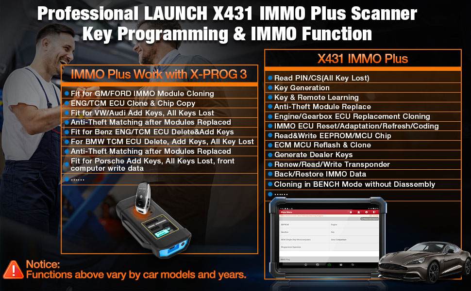 LAUNCH X431 IMMO PLUS Key programming % IMMO function