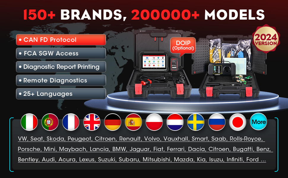 LAUNCH X431 IMMO ELITE support 200000+ Vehicles & 150+ Vehicle Brands