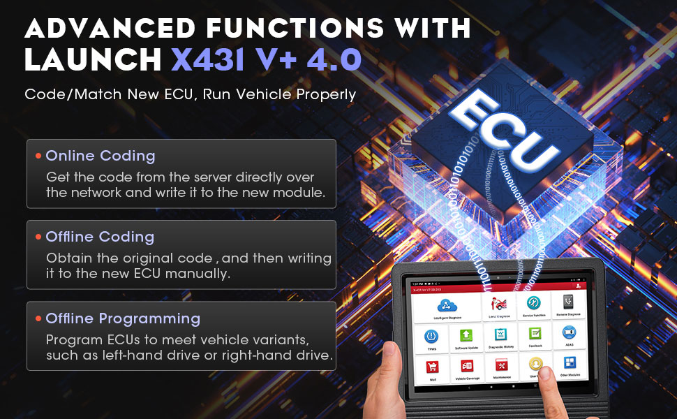 Launch X431 V+ 4.0 Advanced ECU Coding Functions