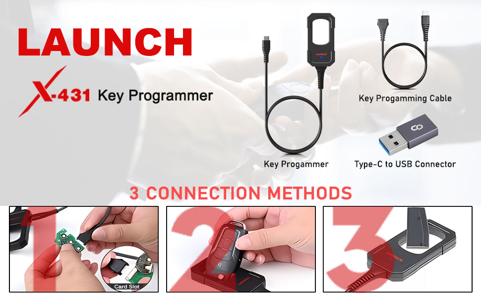 Launch X431 Key Programmer 3 connection methods