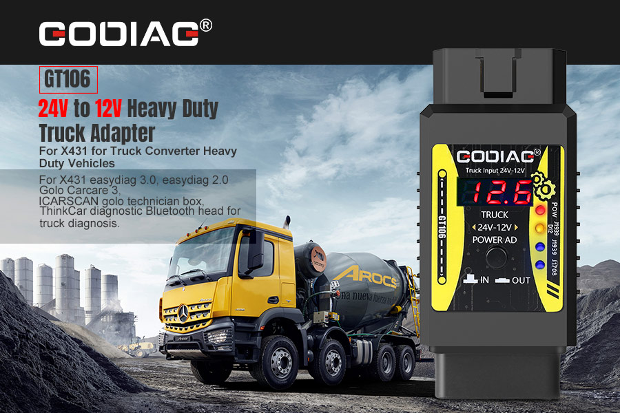 GODIAG GT106 24V to 12V Heavy Duty Truck Adapter-2