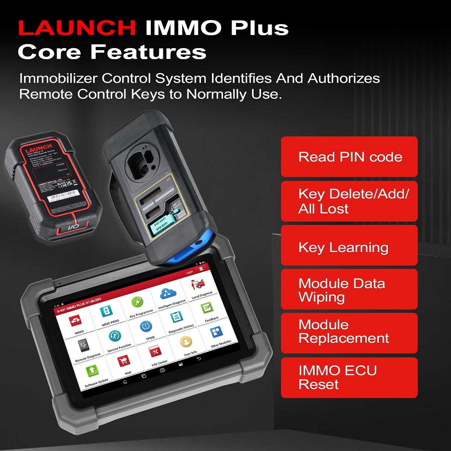 LAUNCH X431 IMMO Plus, X-PROG3, MCU3 Adapter and Simulate Key
