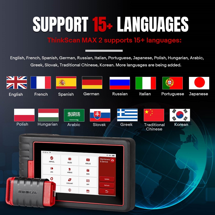 THINKSCAN MAX 2 Support 15+ Languages